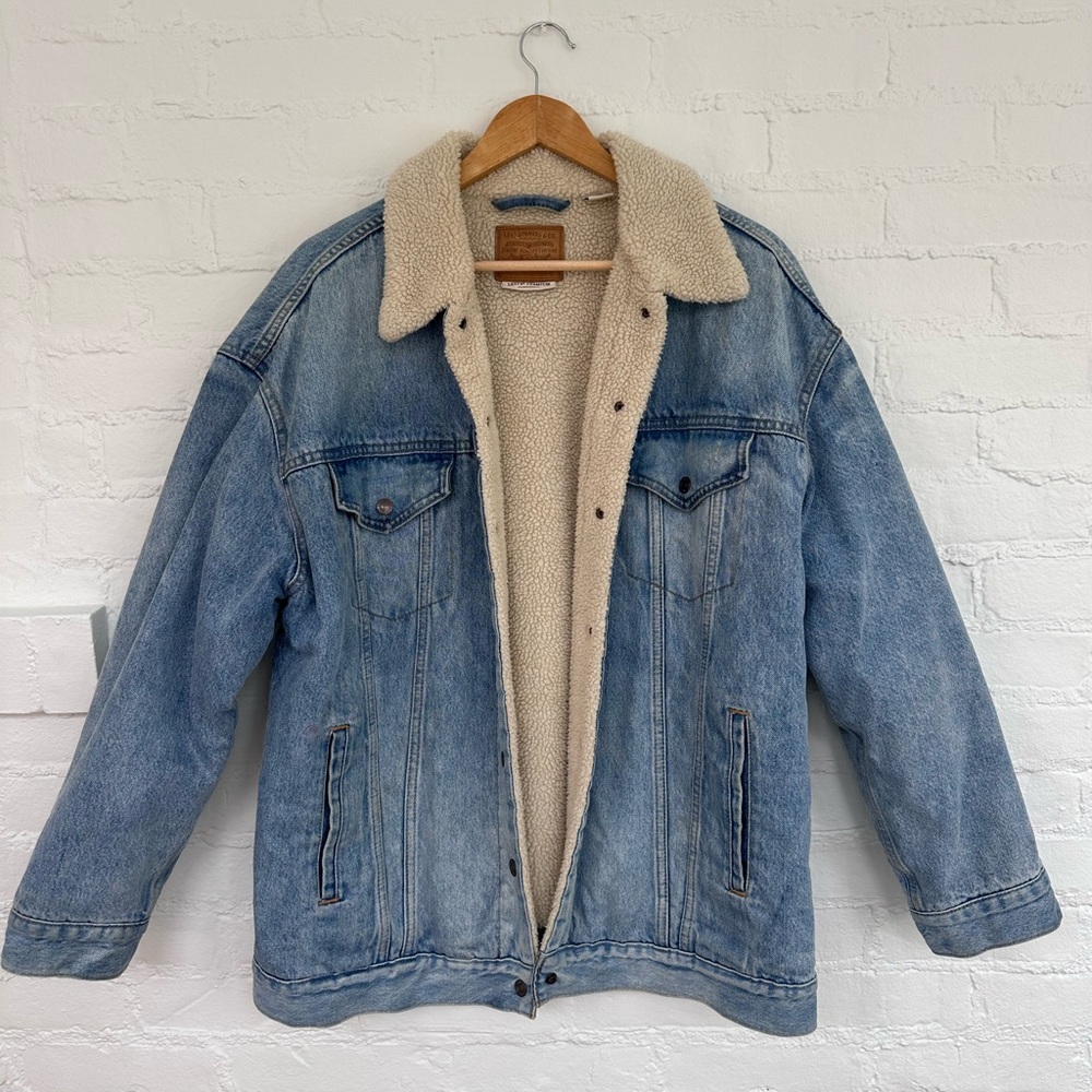 Levi Men's Blue Denim Sherpa Jacket